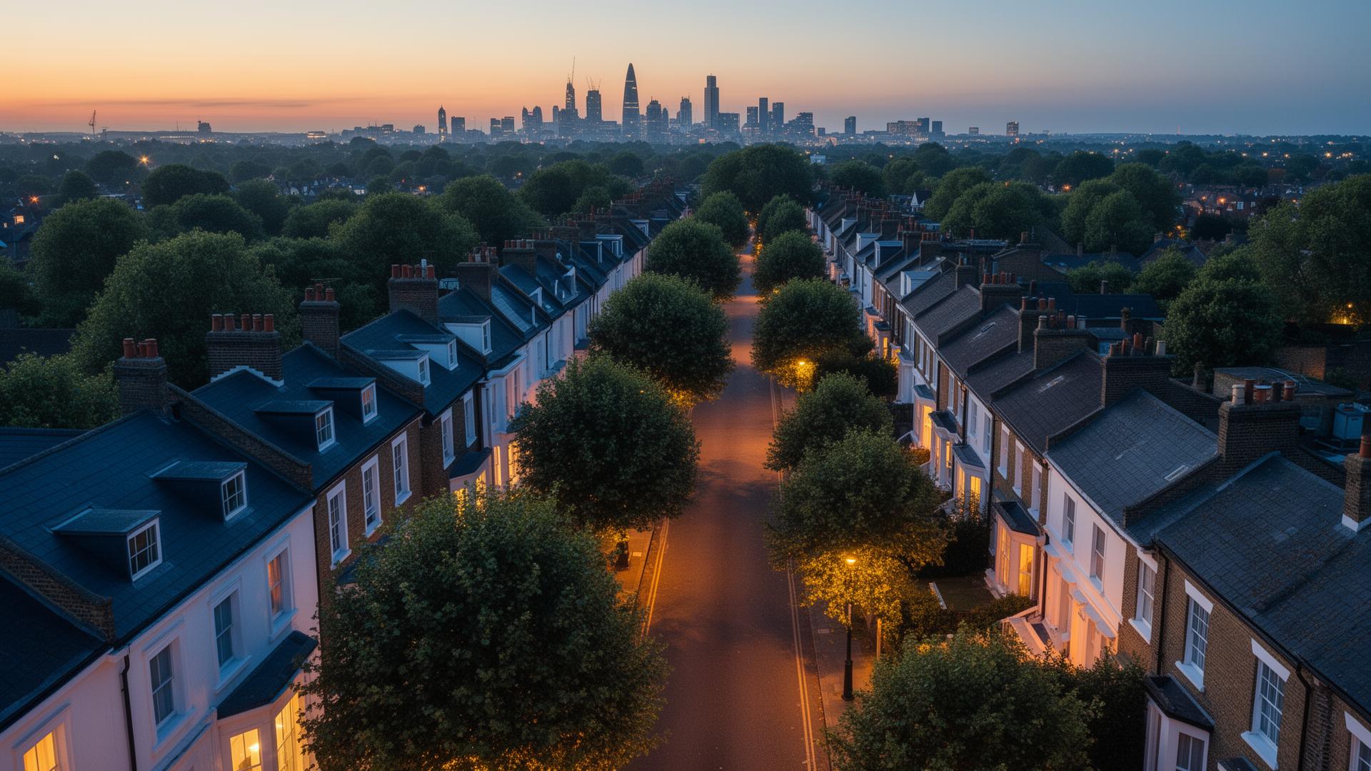 Body sculpting and fat loss serving Romford, Havering, East London — leafy residential streets at dusk