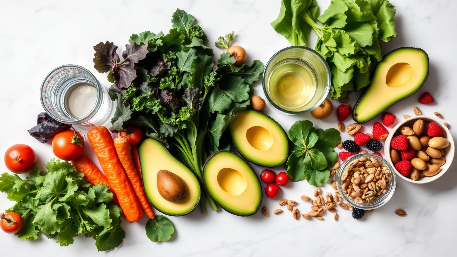 Fresh vegetables, leafy greens and seeds for personalised nutrition advice in London